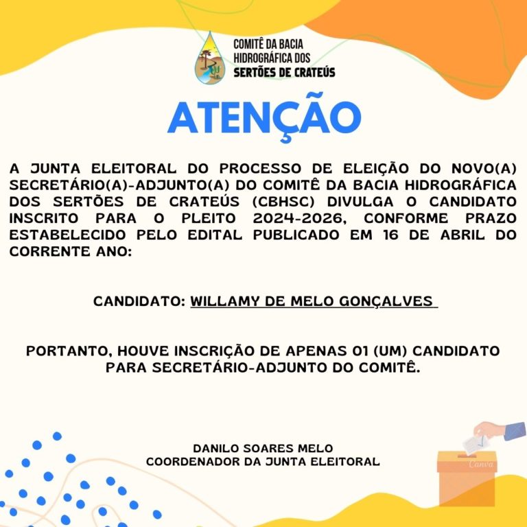 Veja quem se candidatou para vaga de secretário-adjunto do Comitê dos Sertões de Crateús